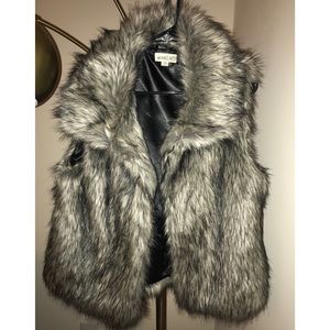 Grey Faux Fur Vest